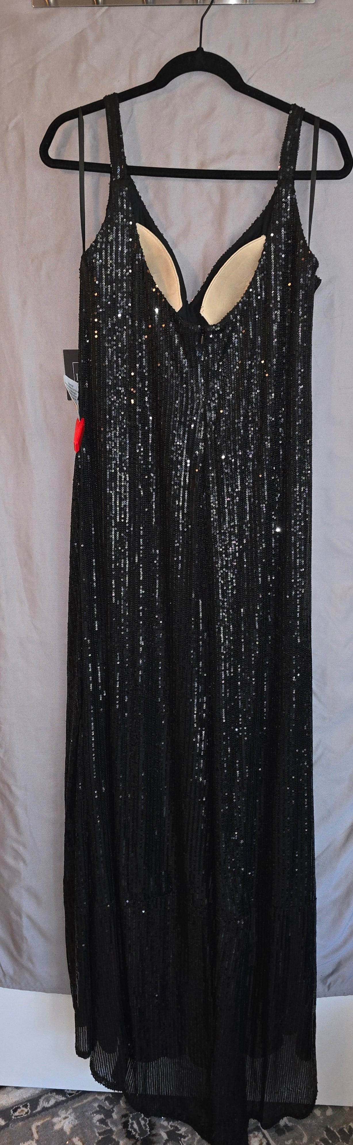 FULLY SEQUINED SCOOP BACK GOWN