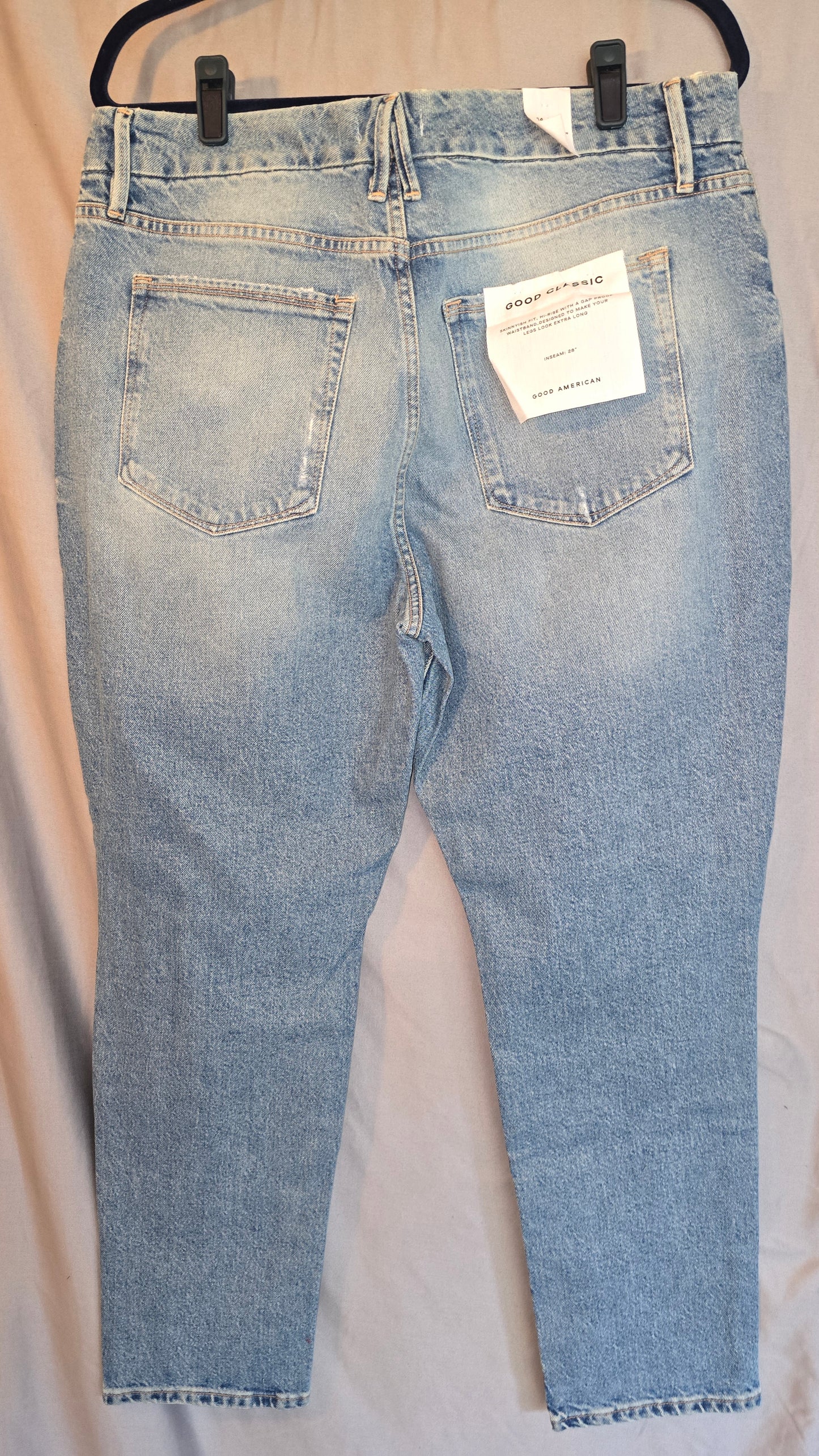 GOOD AMERICAN GOOD CLASSIS CURVY DISTRESSED HIGH WAIST