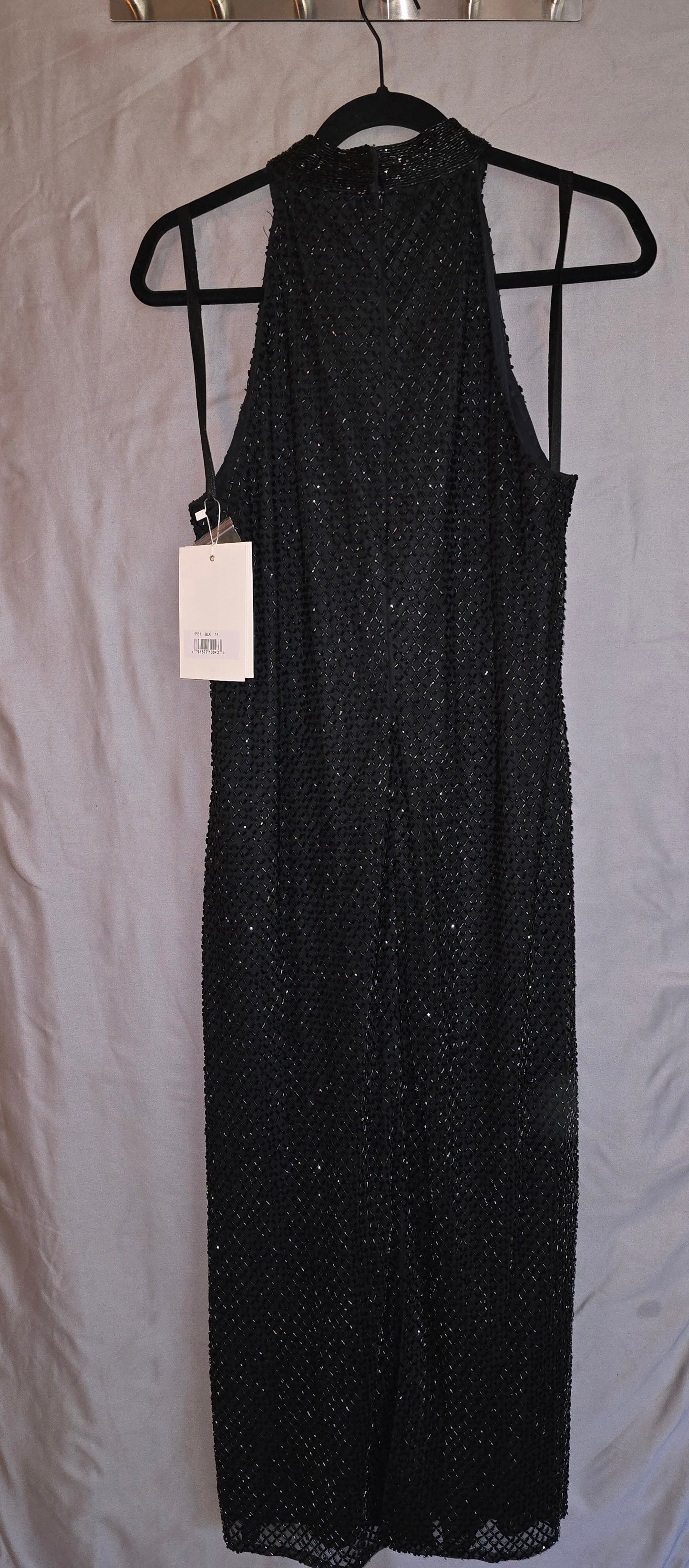 HIGH NECK HALTER SLEEVELESS MIDI DRESS