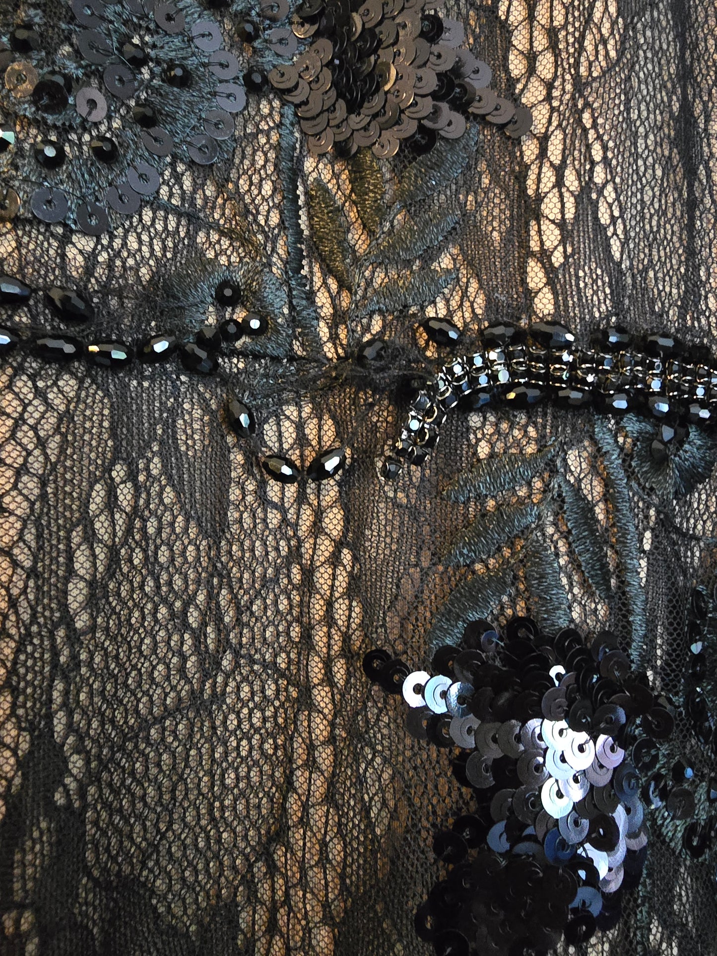 EMBELLISHED LONG SLEEVE PLUNGE NECK TRUMPET GOWN