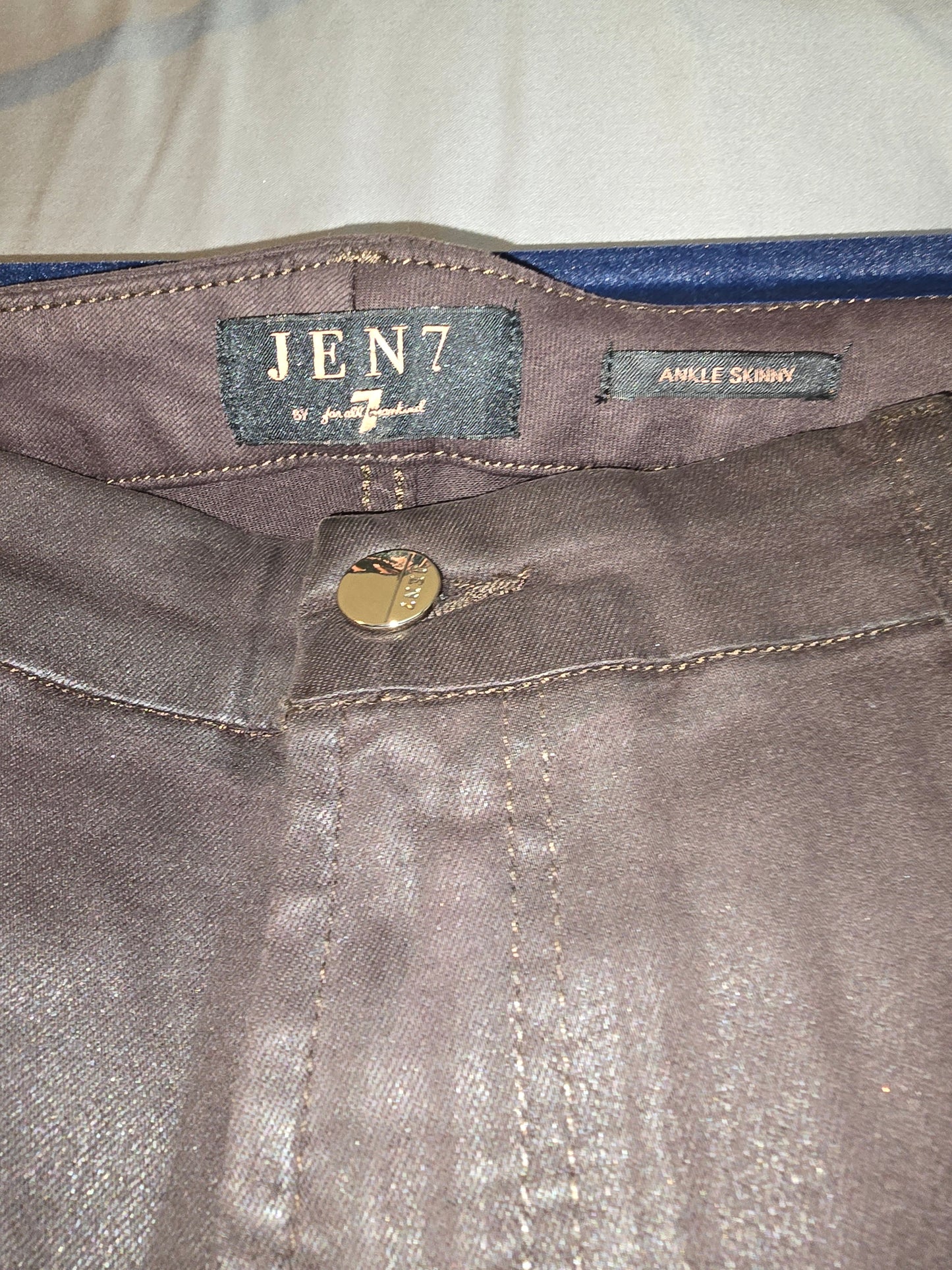 7 FOR ALL MANKIND JEN7 HIGH WAIST ANKLE SKINNY JEANS