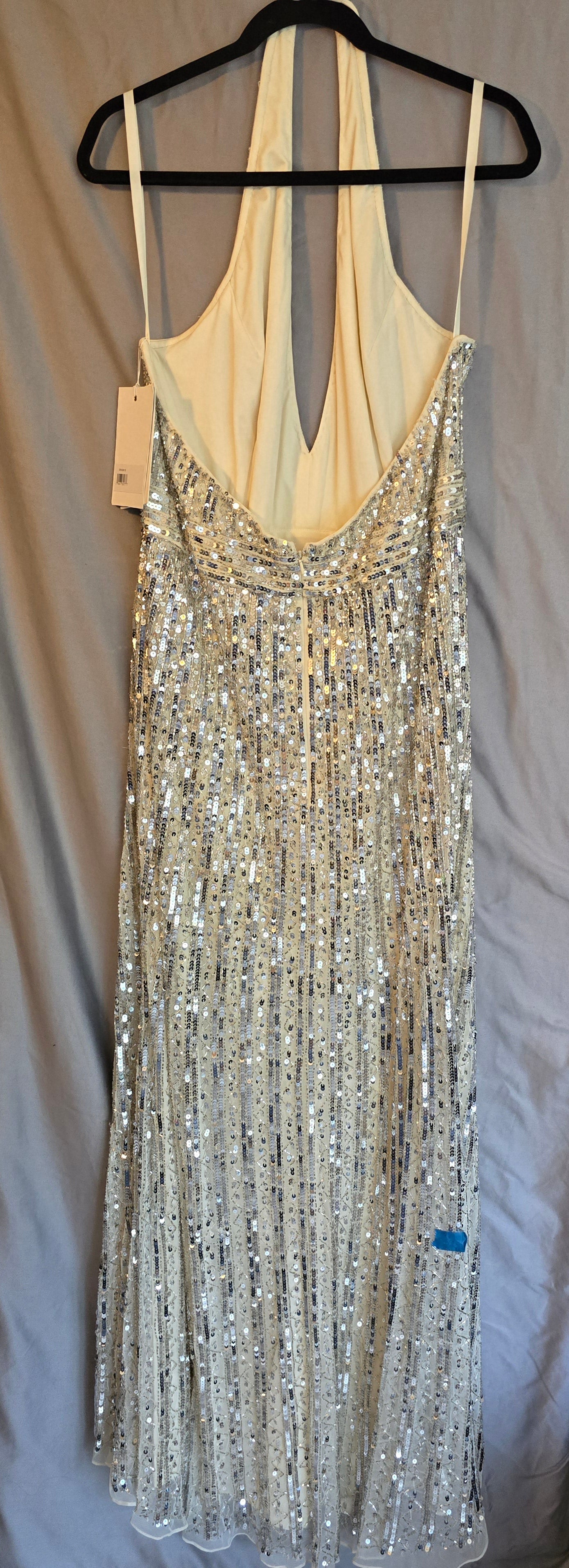SEQUIN HALTER NECK SHEATH GOWN