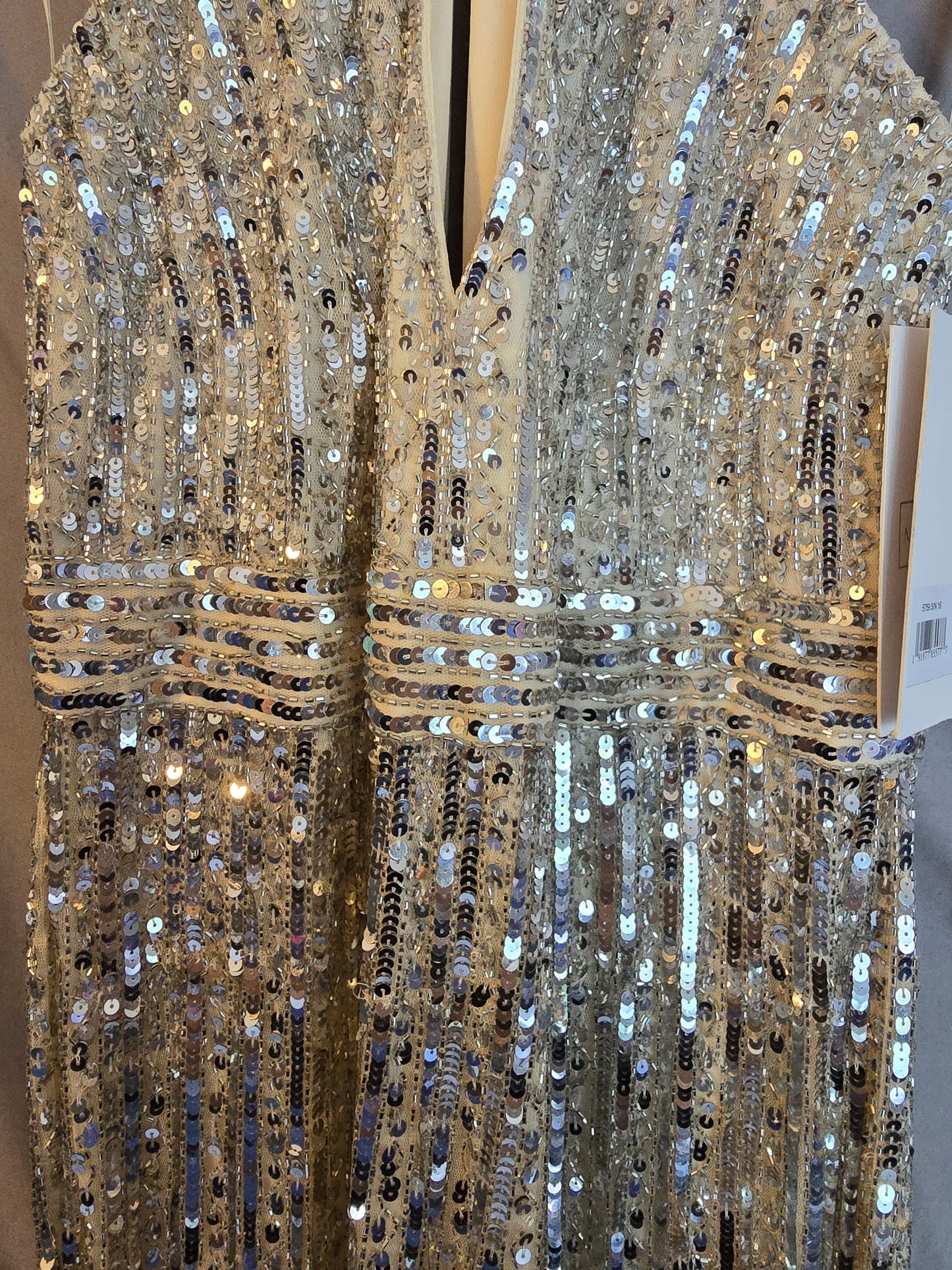 SEQUIN HALTER NECK SHEATH GOWN